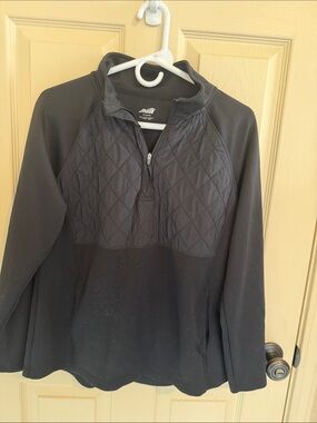 Avia Women’s Black Quilted Half-Zip Pullover Sweater